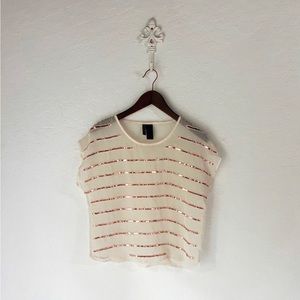 Bisou Bisou Sheer Sequin Blouse